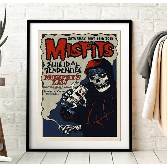 MISFITS + SUICIDAL TENDENCIES Canvas BEER | SKULL Poster 12×16 NEW No Frame - Picture 2 of 3